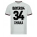 Maillot de foot Bayer Leverkusen Granit Xhaka #34 Extérieur vêtements 2023-24 Manches Courtes